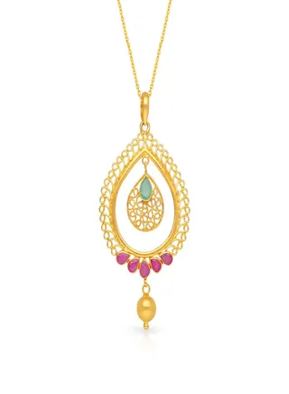 Malabar Gold and Diamonds 22 Carat 916 Purity Gemstone Pendant PFVREG157PN5Y 