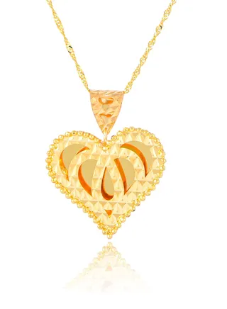 Graceful Glamour: 22kt Gold Heart Pendant Designs 