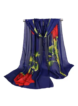 Rose Printed Wrap Navy 