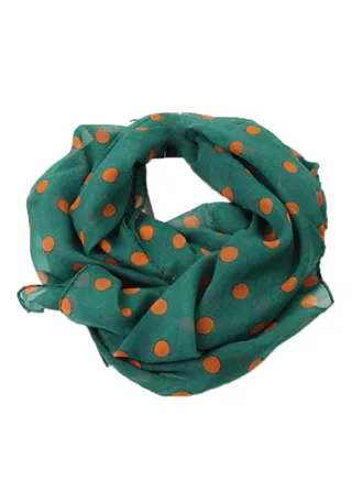 Polka Dot Printed Scarf Green 