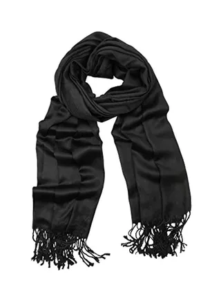 Solid Pashmina Shawl Black 