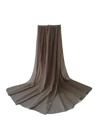 Crepe Chiffon Scarf Chocolate Brown 