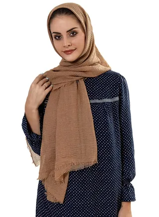 Fringe Detail Scarf Brown 