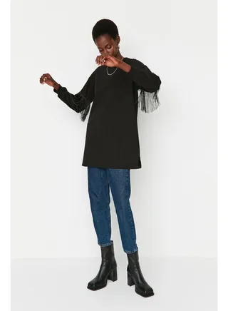 Sweatshirt - Black - Oversize 