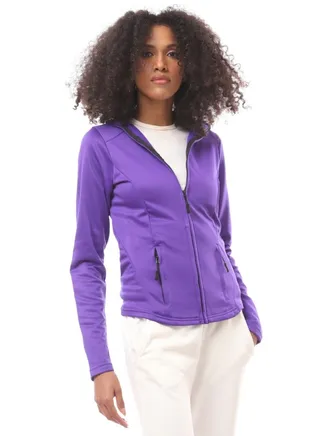 Long Sleeves Solid Orchid Sweatshirt with Zipped Pockets 