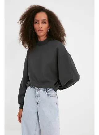 Sweatshirt - Gray - Relaxed fit 