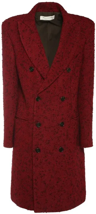 Double breasted wool blend coat