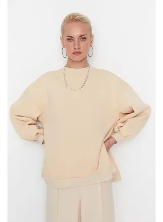 Sweatshirt - Beige - Oversize 