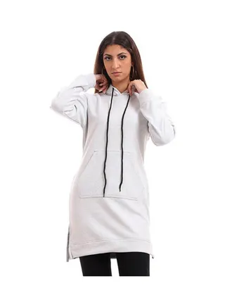 Casual Plain-Basic Long Sleeve Sweatshirt White 