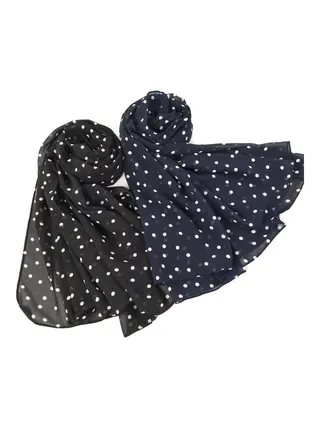 Polka Dot Scarf Black 
