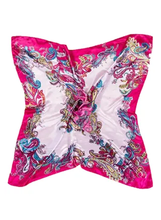 Flower Painted Scarf Rose Red 