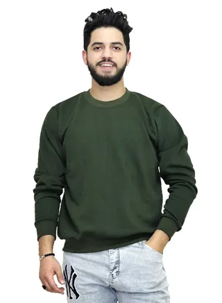 OneHand Basic Casual Sweatshirt Cotton - Olive 