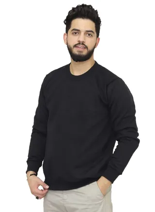 OneHand Basic Casual Sweatshirt Cotton - Black 
