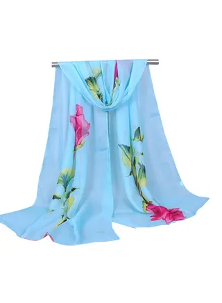 Rose Printed Wrap Blue 