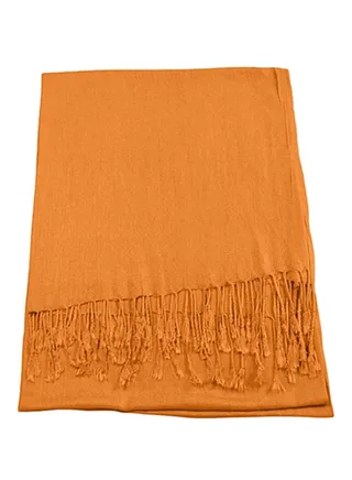 Soft Long Tassel Shawl Orange 