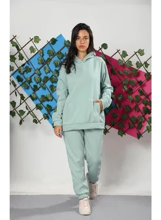 Milton Women's Sweatpants and Sweatshirt Set - Mint 