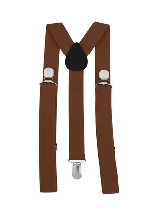 3-Clip Elastic Adjustable Suspenders Light Coffee 