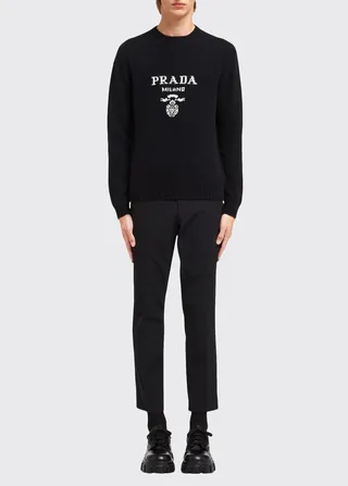 Men's Wool-Cashmere Logo Sweater