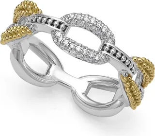 Caviar Luxe Diamond Pavé Link Ring