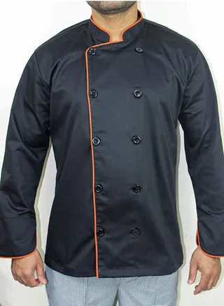 Chef Jacket With Piping Black 