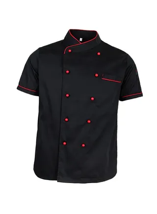 Short Sleeve Chef Jacket Black 