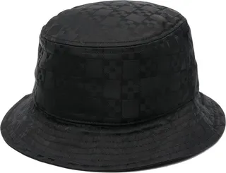 Checkerboard-Pattern Bucket Hat
