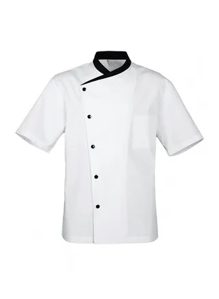 Short Sleeve Chef Jacket Salt White 