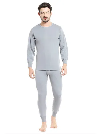 Cotton Blend Fullbody Underwear Set Dark Grey 