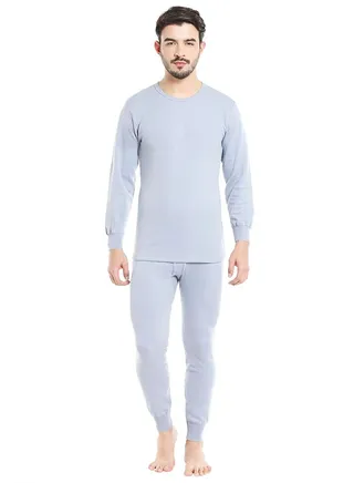 Cotton Blend Fullbody Underwear Set Light Grey 
