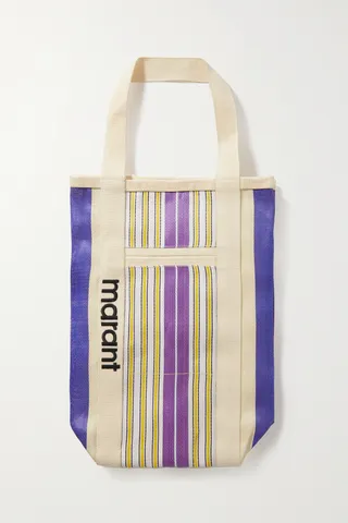 Isabel Marant - Darwen Striped Canvas Tote - Purple
