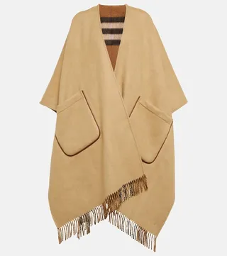 Vintage Check wool and cashmere poncho