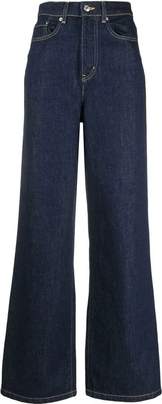 Logo-Patch Wide Leg Jeans