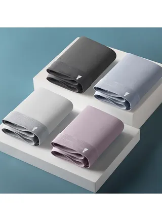 Men's Solid Colour Thin Ice Silk Briefs 