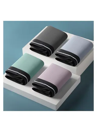 Men's Solid Colour Thin Ice Silk Briefs 
