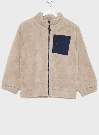 Youth Contrast Pocket Bomber Jacket 