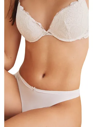 Microfiber lace thong 