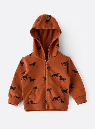 All over printed jacket with hood 