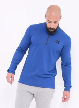B8294 Half Zip Front Sweat Shirt Blue 