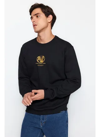 Sweatshirt - Black - Regular fit 