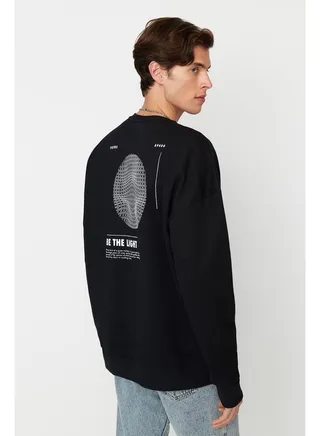 Sweatshirt - Black - Oversize 