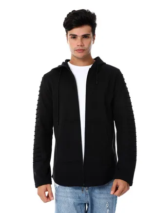 Mens Front Pockets Zipped Hoodie 