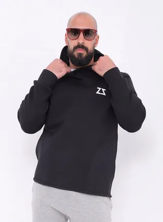 B8292 Raglan Hooded Jacket Black 
