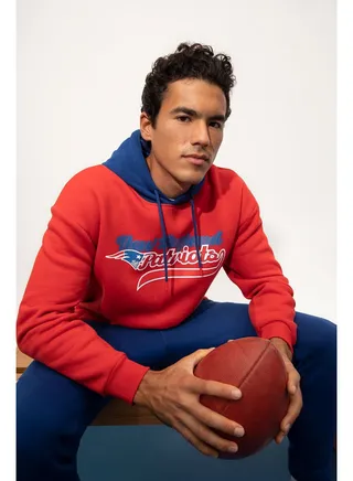 Man Boxy Fit-Nba Hooded Long Sleeve Knitted Sweat Shirt 