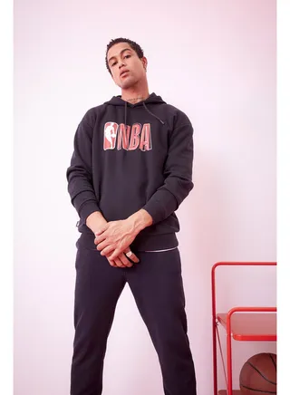 Man Boxy Fit Hooded Long Sleeve Knitted Sweat Shirt 