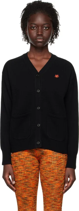 Kenzo Black Kenzo Paris Embroidered Cardigan