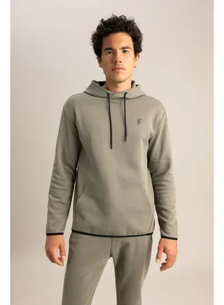 Man Standart Fit Hooded Long Sleeve Knitted Sweat Shirt 