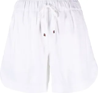Side-Stripes Drawstring Linen Shorts