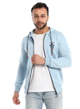 Mens Printed Monkey Hoodie With Front Pockets and through zipper 