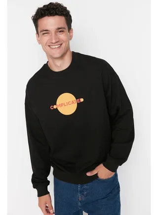 Sweatshirt - Black - Oversize 