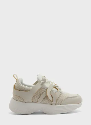 Knit Pu Interwoven Detail Sneaker